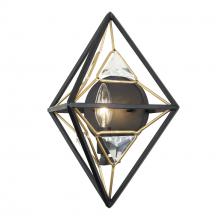  353W01MBFG - Marcia 1-Lt Wall Sconce - Matte Black/French Gold