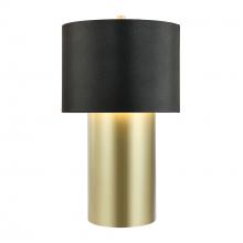  368T01GOB - Secret Agent 1-Lt Table Lamp - Painted Gold/Black Leather