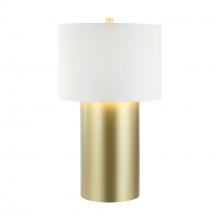  368T01GOW - Secret Agent 1-Lt Table Lamp - Painted Gold/White Leather