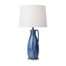  395T01BAYLU - Avesta 1-Lt Ceramic Table Lamp - Apothecary Gray/Blue Lustro