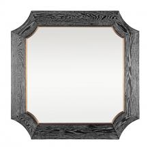  449MI36A - Farra 36x36 Wall Mirror - Cerused Black/Weathered Brass