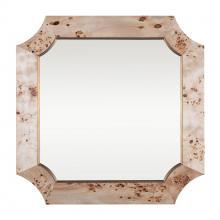  449MI36B - Farra 36x36 Wall Mirror - Poplar Burl/Weathered Brass