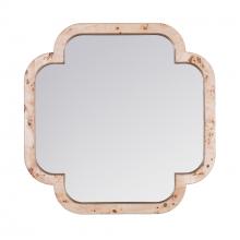 455MI36B - Swiss 36x36 Wall Mirror - Poplar Burl/Weathered Brass
