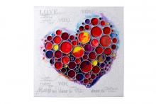  4DWA0113 - Work Of Heart Red Mixed-Media Wall Art