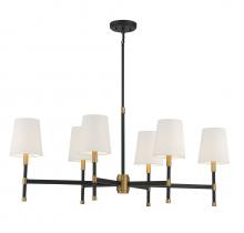  1-1631-6-143 - Brody 6-Light Linear Chandelier in Matte Black with Warm Brass Accents