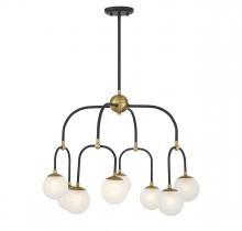  1-6698-8-143 - Couplet 8-Light Chandelier in Matte Black with Warm Brass Accents
