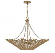 Savoy House 7-1825-5-320 - Cyperas 5-Light Pendant in Warm Brass and Rope