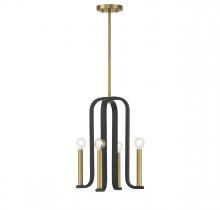  7-5532-4-143 - Archway 4-Light Pendant in Matte Black with Warm Brass Accents