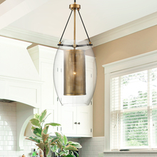  7-9063-1-95 - Dunbar 1-Light Pendant in Warm Brass with Bronze Accents