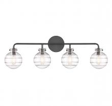  8-4300-4-BK - Mason 4-Light Bathroom Vanity Light in Matte Black