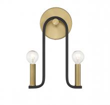  9-5531-2-143 - Archway 2-Light Wall Sconce in Matte Black with Warm Brass Accents