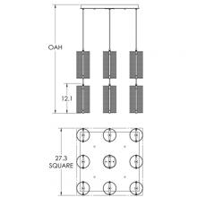 Hammerton CHB0019-09-FB-F-C01-E2 - Uptown Mesh Square 9pc Multi-Pendant