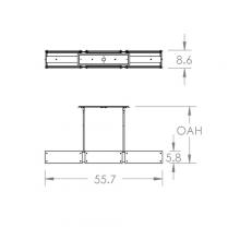 Hammerton PLB0044-56-BS-BG-001-E2 - Textured Glass Linear - 56-Inch