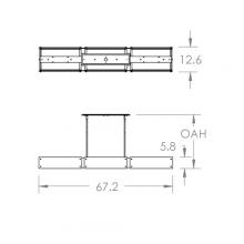 Hammerton PLB0044-67-BS-BG-001-E2 - Textured Glass Linear - 67-Inch