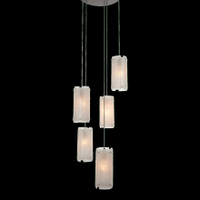 Hammerton CHB0044-03-FB-FR-C01-E2 - Textured Glass Round 3pc Multi-Pendant