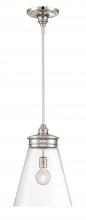 Norwell 4811-PN-CL - Emma 1-Light Glass Pendant