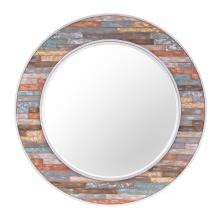 Varaluz 613101 - Colorful Waxed Plank Large Circular Wood Mirror
