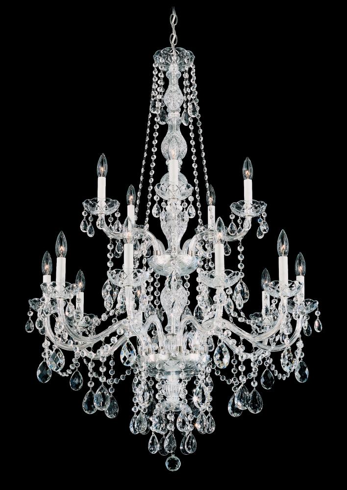 Arlington 15 Light 120V Chandelier in Polished Silver with Clear Heritage Handcut Crystal