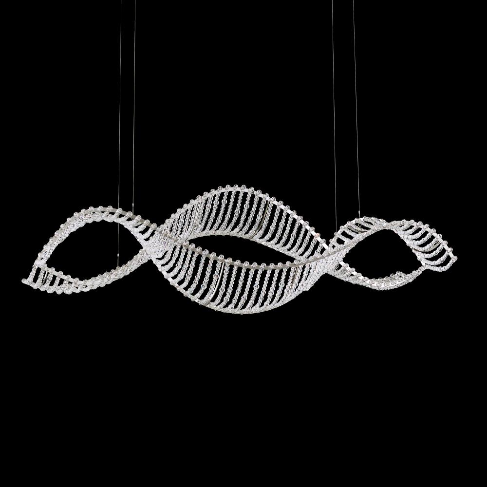 Alon 40in LED 3000K 120V Linear Pendant in Stainless Steel with Clear Crystals from Swarovski