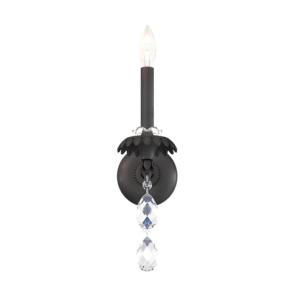 Helenia 1 Light 120V Wall Sconce in Black with Clear Heritage Handcut Crystal