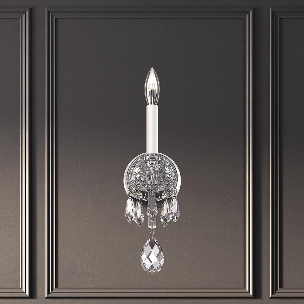 Hamilton Nouveau 1 Light 120V Wall Sconce in Polished Silver with Clear Heritage Handcut Crystal