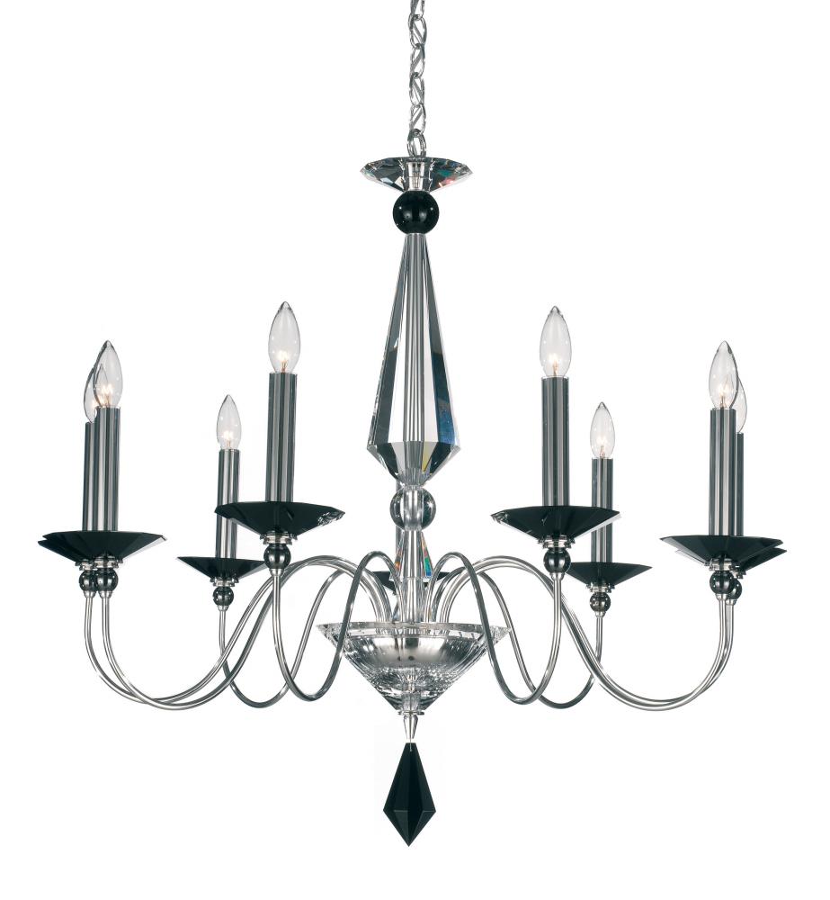 Jasmine 9 Light 120V Chandelier in Polished Silver with Clear Optic Crystal
