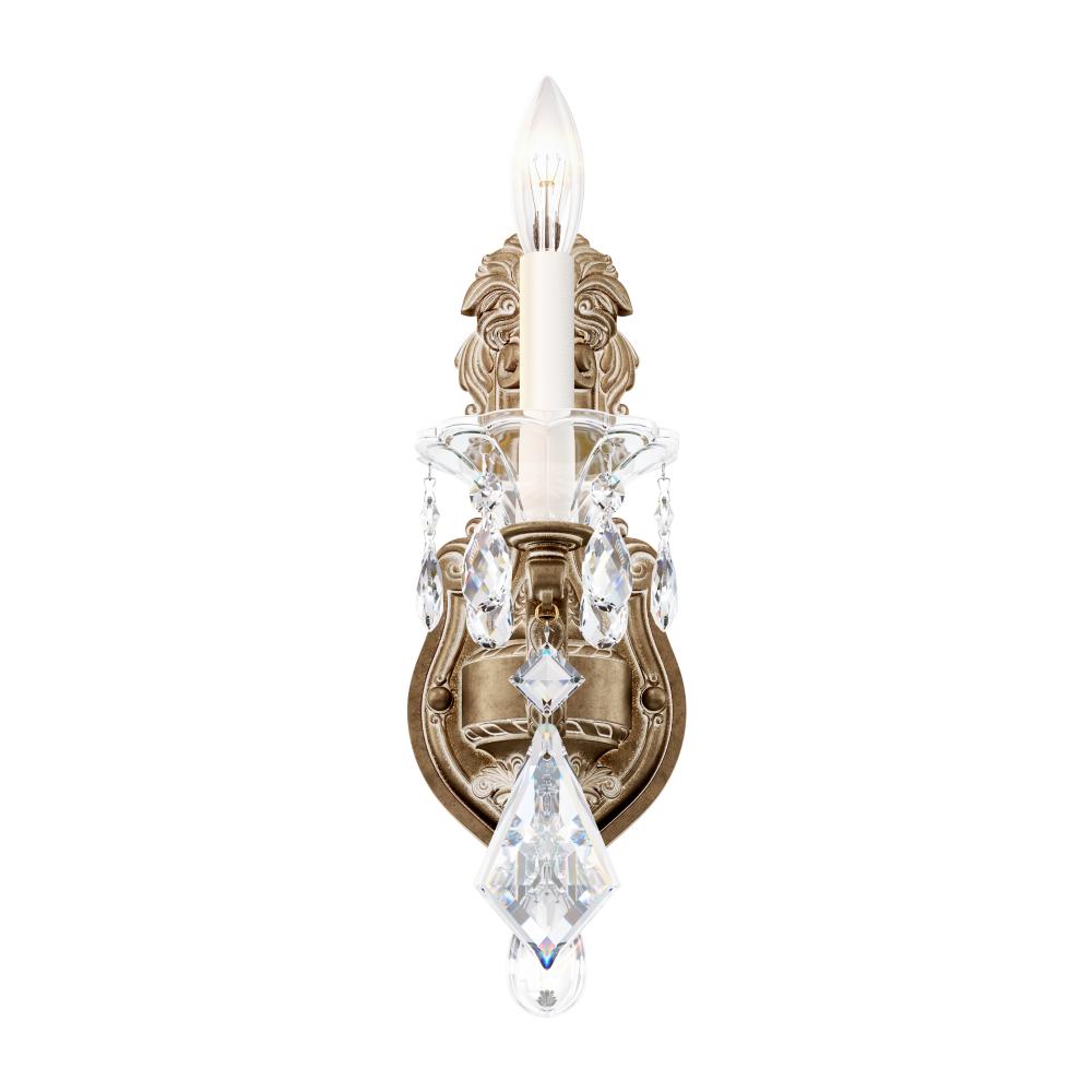 La Scala 1 Light 120V Wall Sconce in Heirloom Gold with Clear Heritage Handcut Crystal