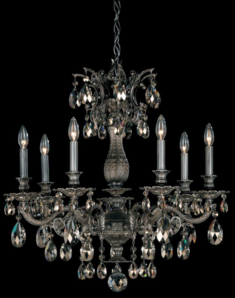 Milano 7 Light 120V Chandelier in Heirloom Bronze with Clear Heritage Handcut Crystal