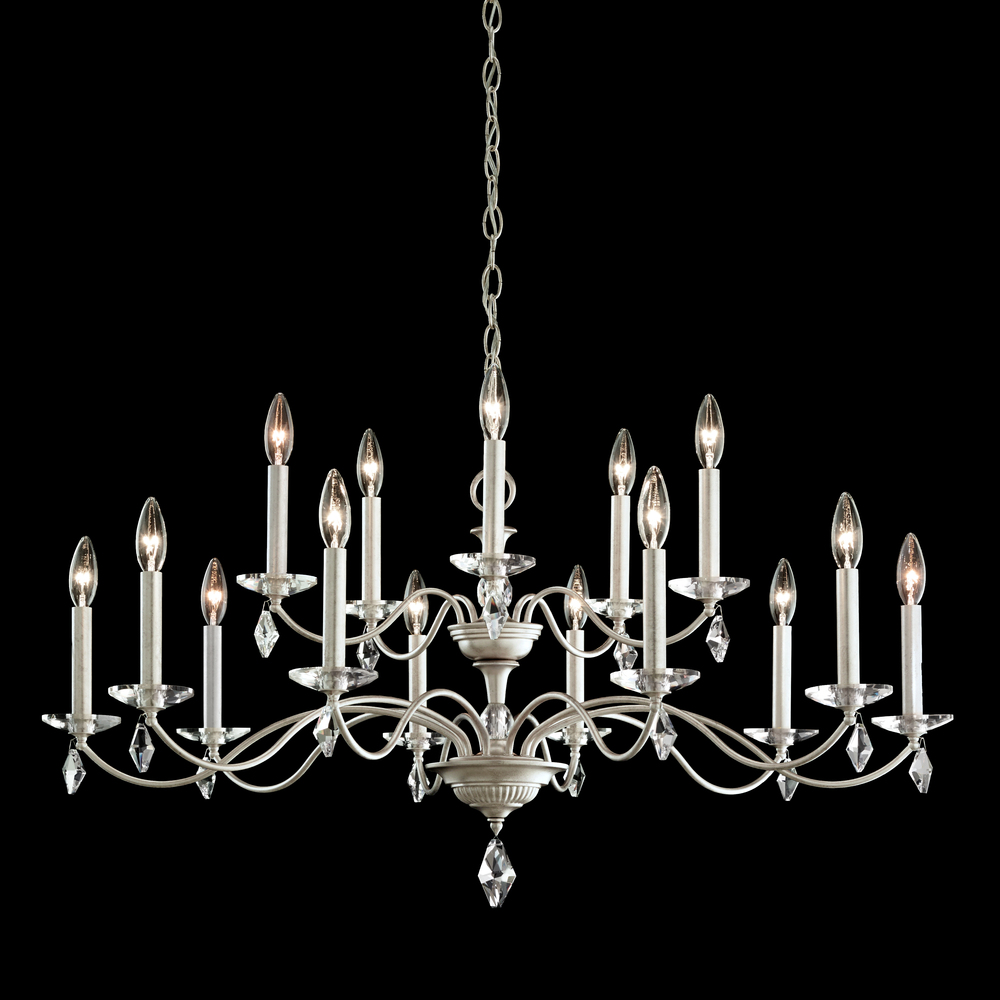 Modique 15 Light 110V Chandelier in Etruscan Gold with Clear Heritage Crystal
