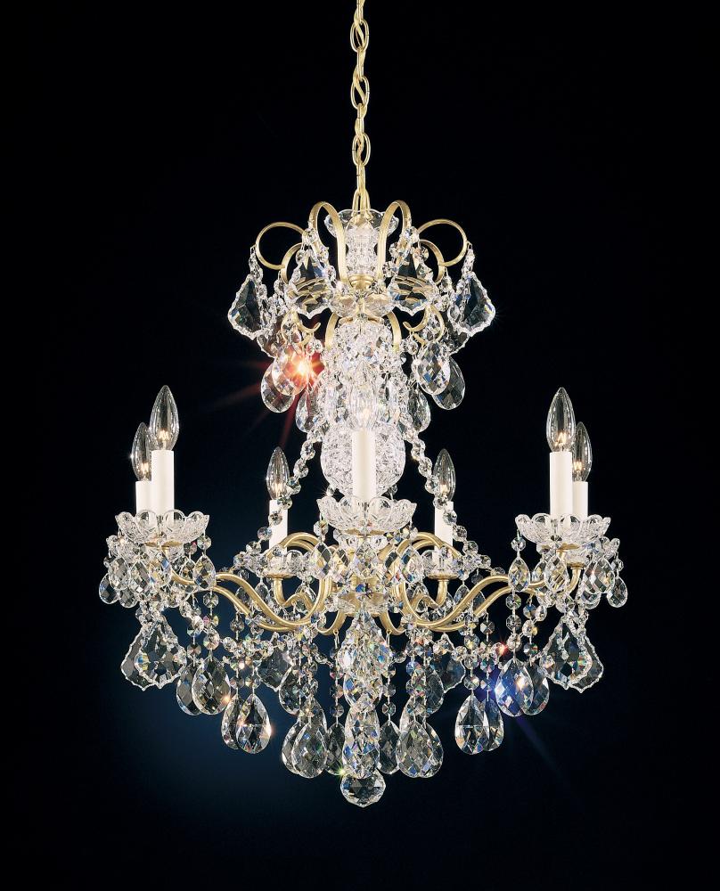 New Orleans 7 Light 120V Chandelier in Polished Silver with Clear Crystals from Swarovski