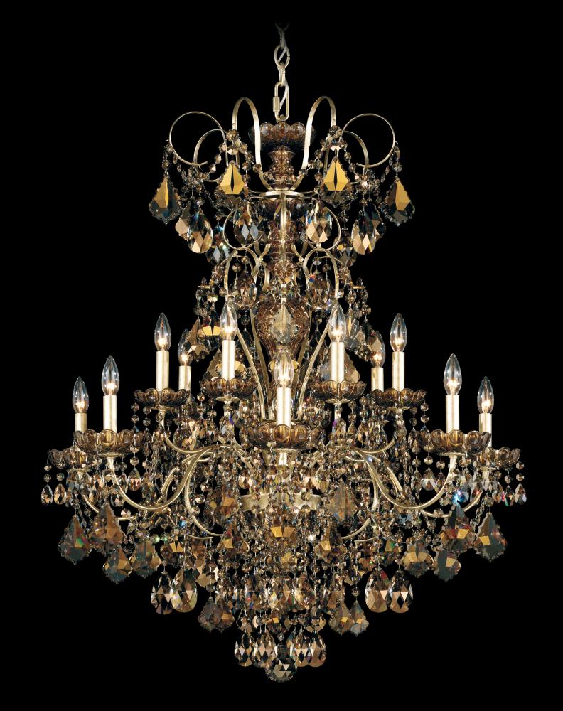 New Orleans 14 Light 120V Chandelier in Heirloom Gold with Clear Heritage Handcut Crystal