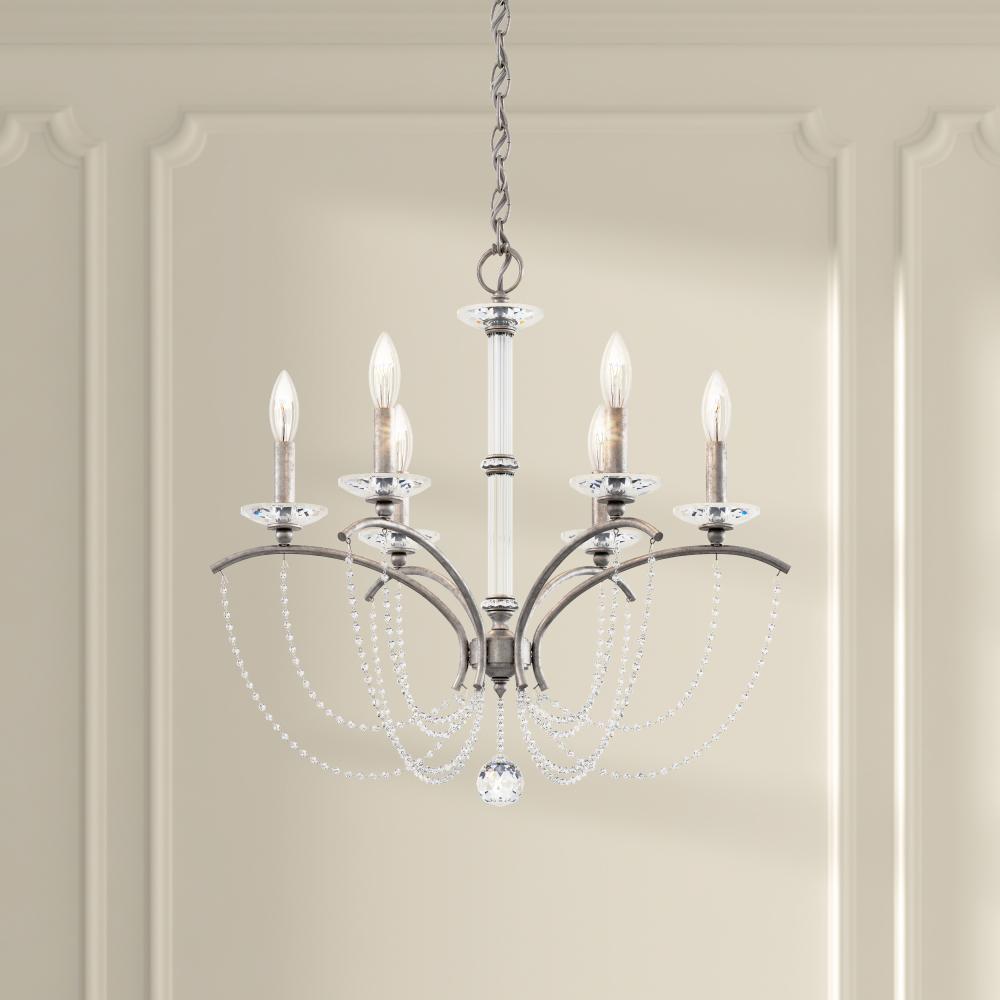 Priscilla 6 Light 120V Chandelier in White with Clear Optic Crystal