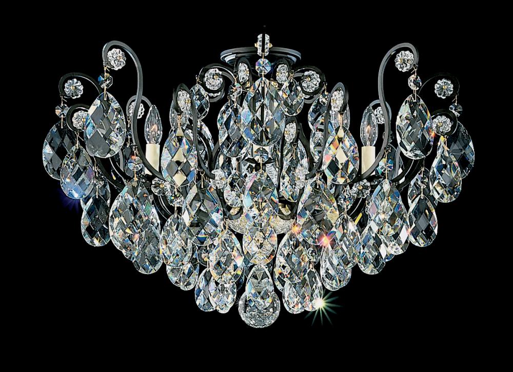 Renaissance 8 Light 120V Semi-Flush Mount in Heirloom Gold with Clear Crystals from Swarovski