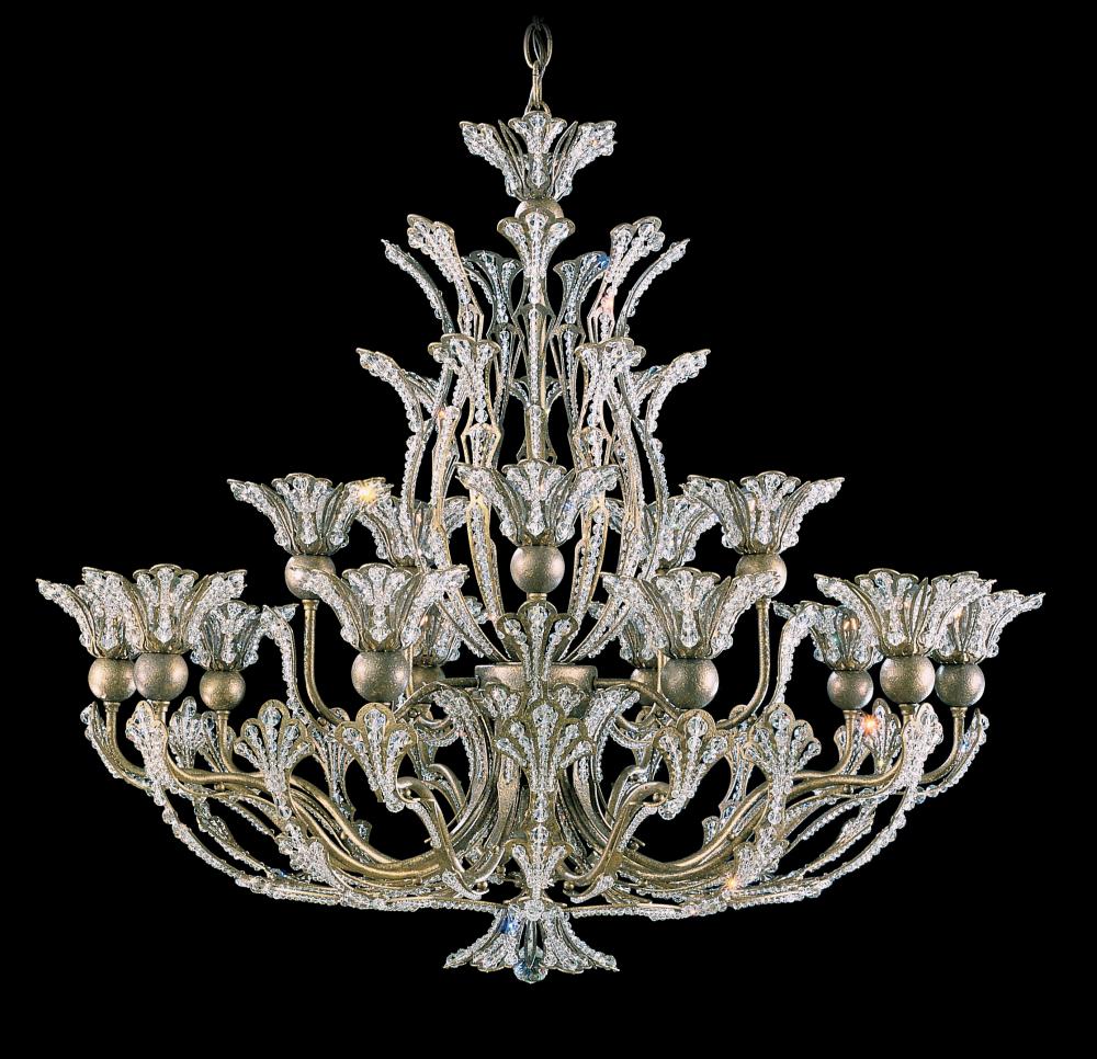 Rivendell 16 Light 120V Chandelier in Etruscan Gold with Clear Radiance Crystal