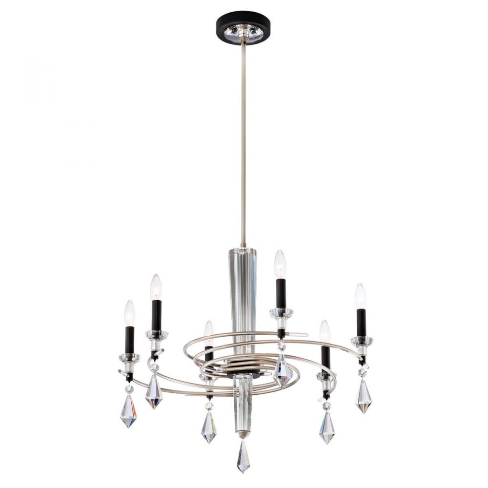 Tempest 6 Light 120V Chandelier in Soft Silver/Black with Clear Radiance Crystal