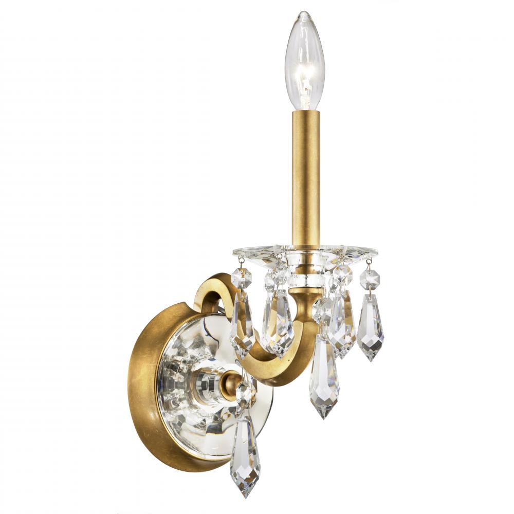 Napoli 1 Light 120V Wall Sconce in Heirloom Gold with Clear Radiance Crystal