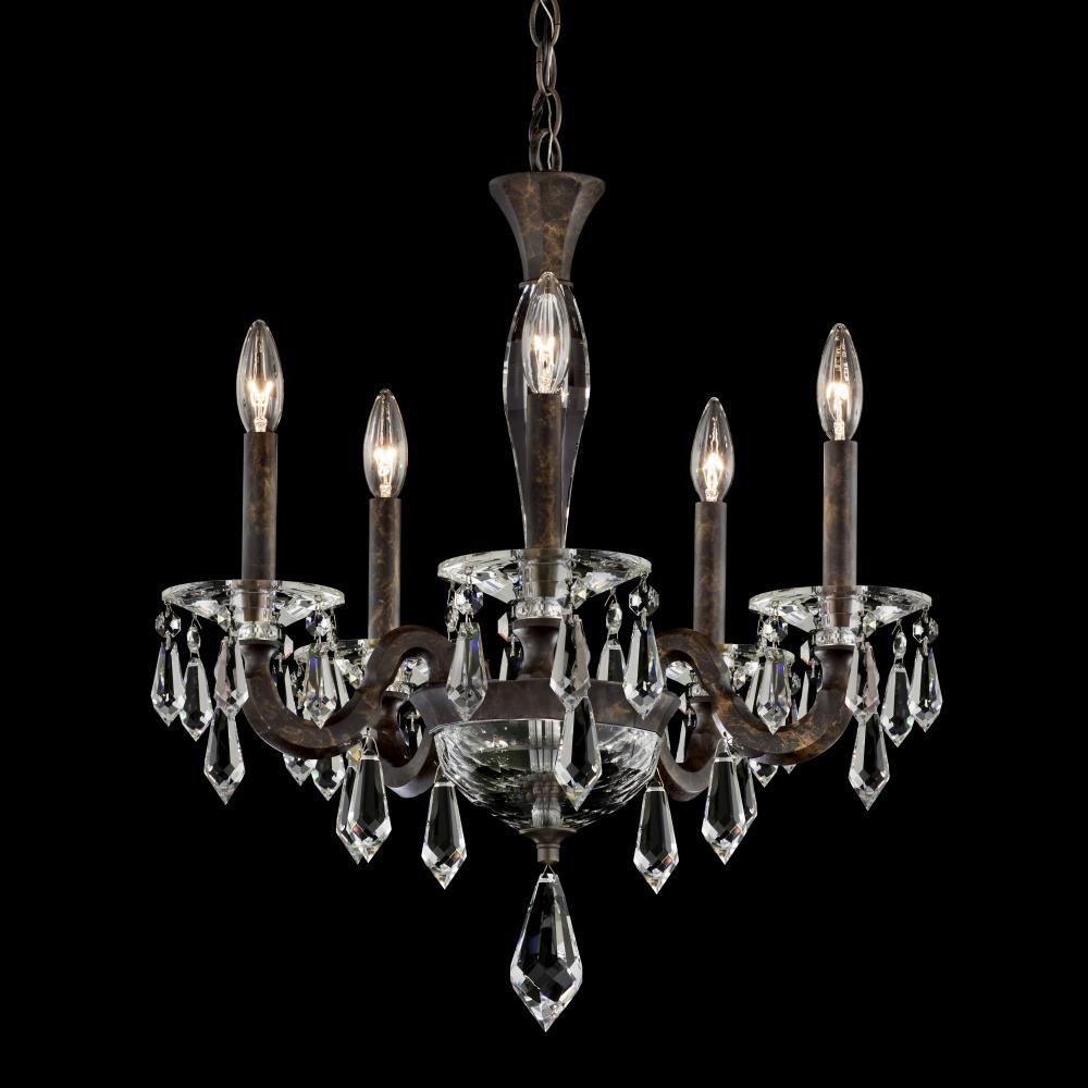 Napoli 5 Light 120V Chandelier in Antique Silver with Clear Radiance Crystal