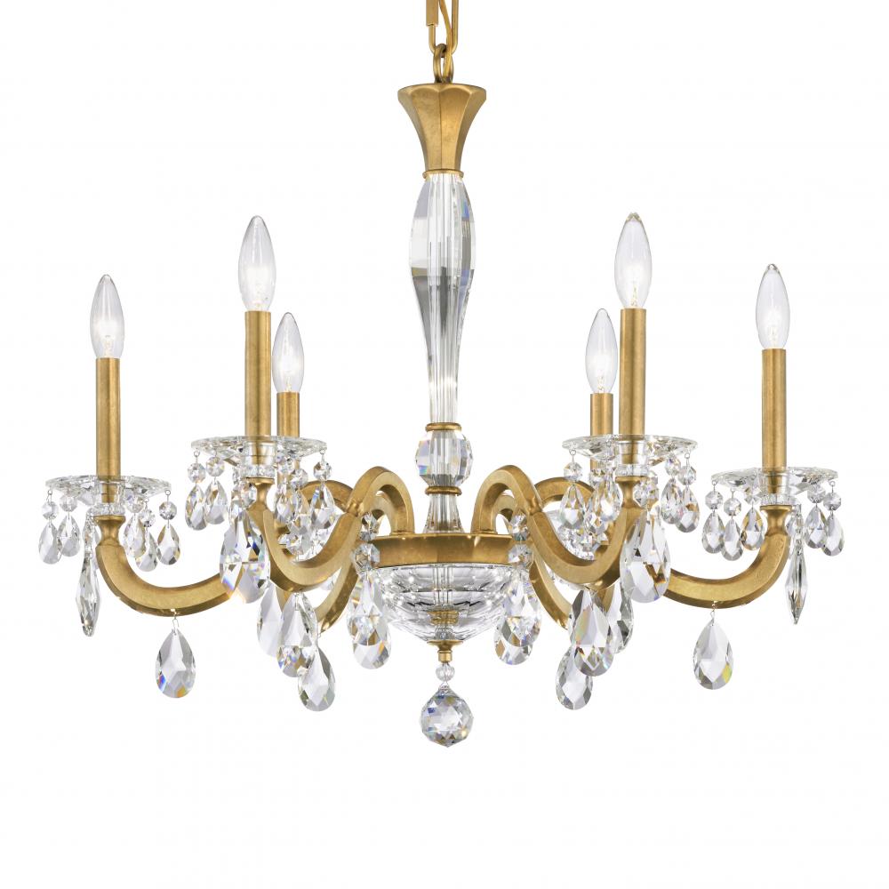 San Marco 6 Light 120V Chandelier in Heirloom Gold with Clear Radiance Crystal