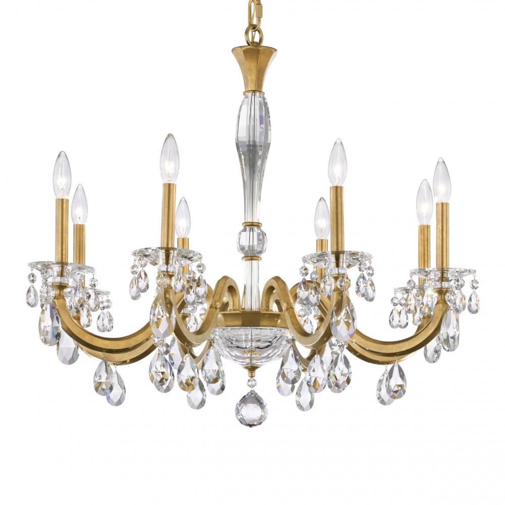 San Marco 8 Light 120V Chandelier in Heirloom Gold with Clear Radiance Crystal