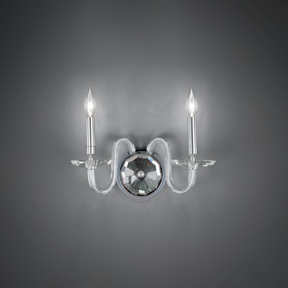 Habsburg 2 Light 120V Wall Sconce in Polished Chrome with Clear Optic Crystal