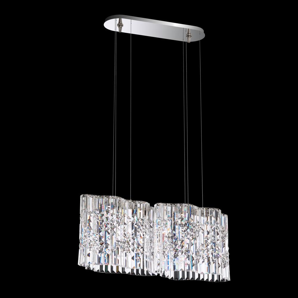Selene 30in LED 3000K 120V Pendant in Stainless Steel with Clear Optic Crystal