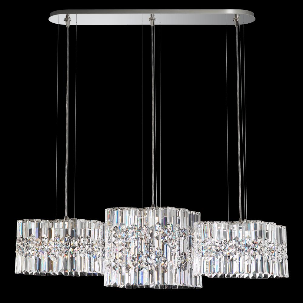 Selene 39in LED 3000K 120V Pendant in Stainless Steel with Clear Optic Crystal