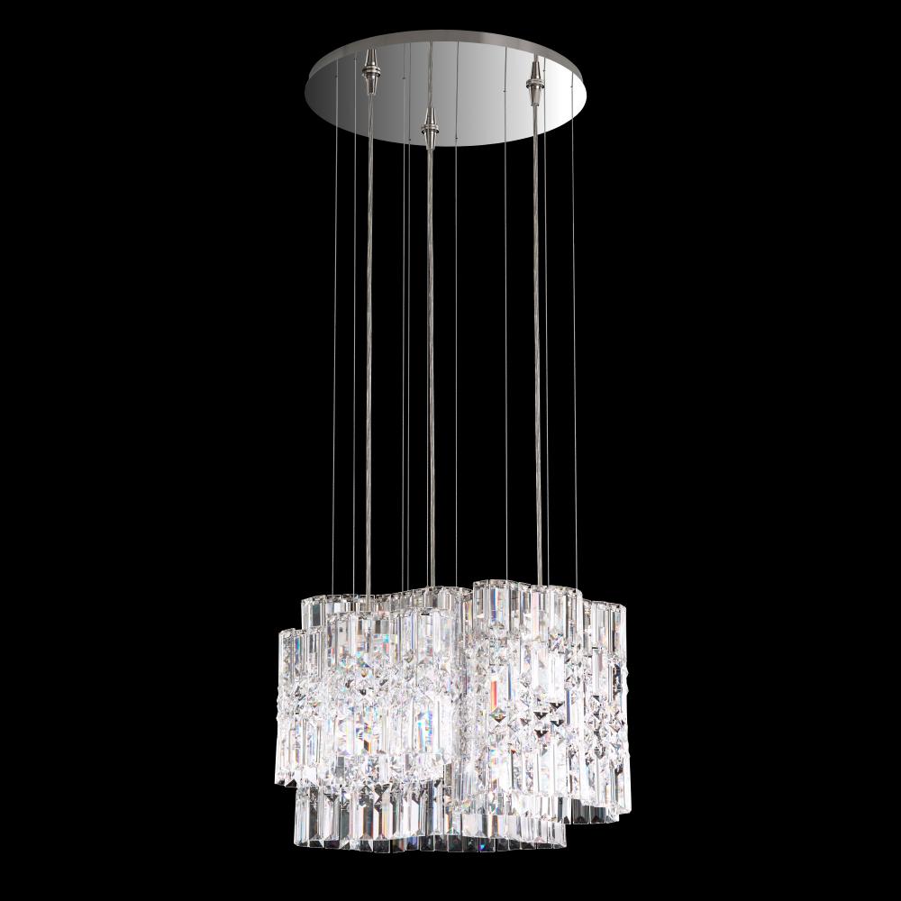 Selene 18in LED 3000K 120V Pendant in Stainless Steel with Clear Optic Crystal