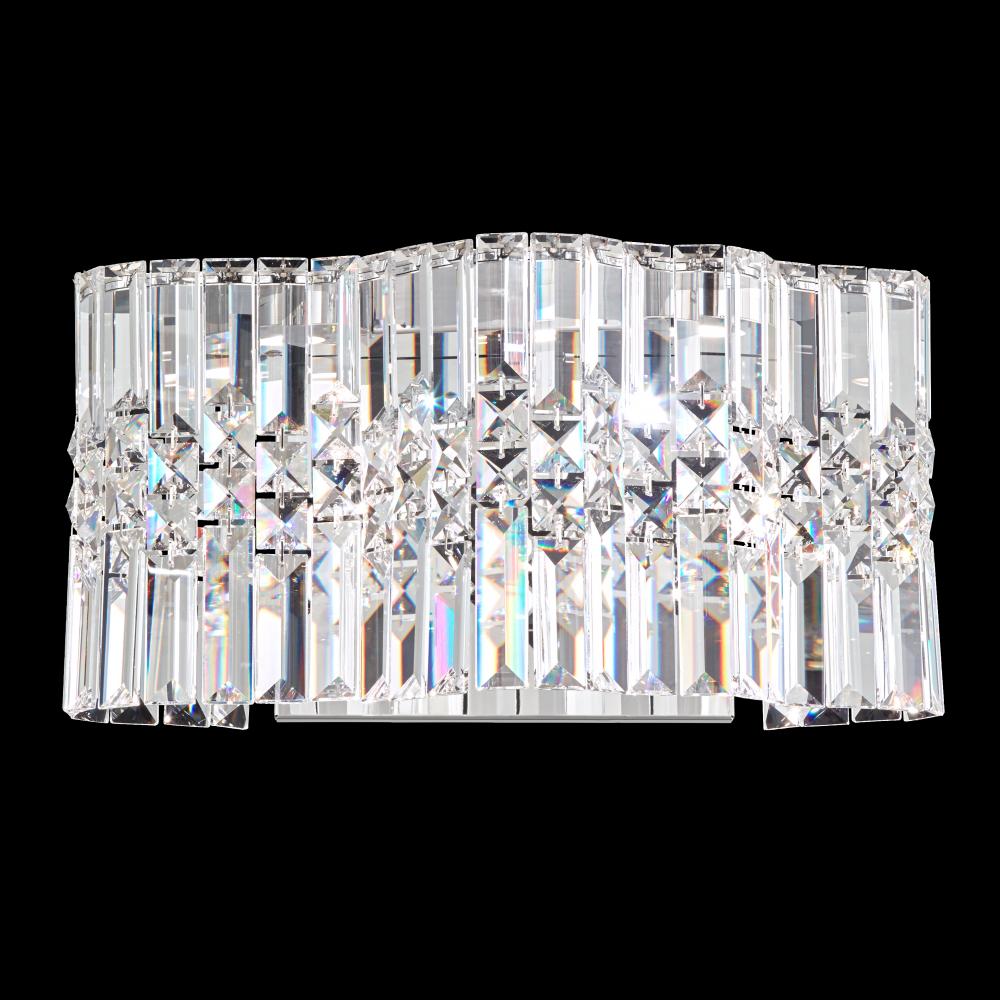 Selene 15in LED 3000K 120V Wall Sconce in Stainless Steel with Clear Optic Crystal