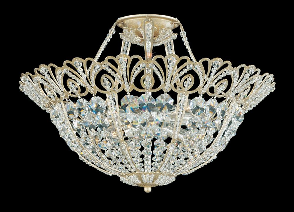 Rivendell 9 Light 110V Close to Ceiling in Antique Silver with Clear Heritage Crystal