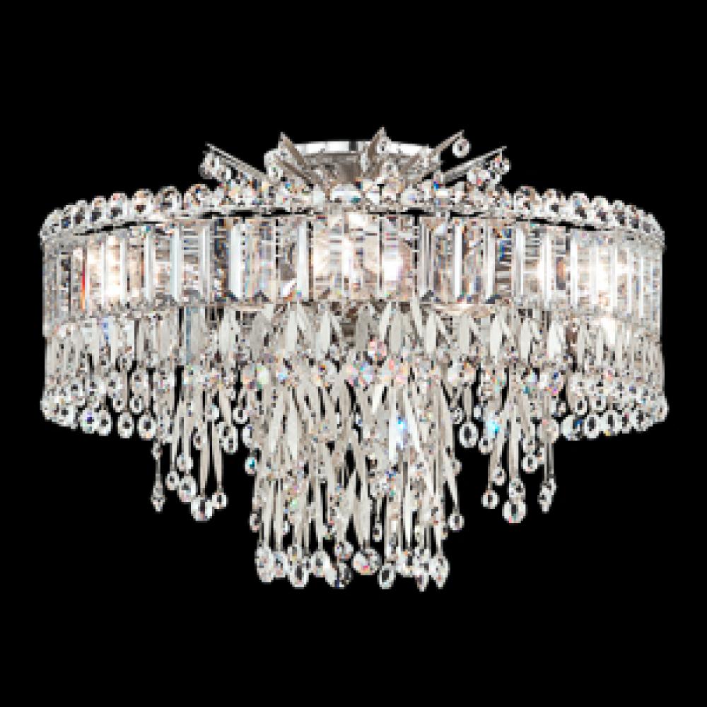 Triandra 5 Light 110V Close to Ceiling in White with Clear Heritage Crystal