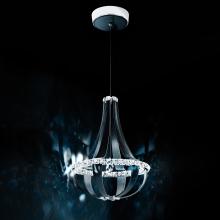  SCE110DN-LW1R - Crystal Empire LED 27in 120V Pendant in White Pass Leather with Clear Radiance Crystal