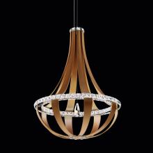  SCE120DN-LW1R - Crystal Empire LED 36in 120V Pendant in White Pass Leather with Clear Radiance Crystal