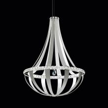  SCE130DN-LW1S - Crystal Empire LED 45in 120V Pendant in White Pass Leather with Clear Crystals from Swarovski