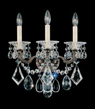  5002-76 - La Scala 3 Light 120V Wall Sconce in Heirloom Bronze with Clear Heritage Handcut Crystal